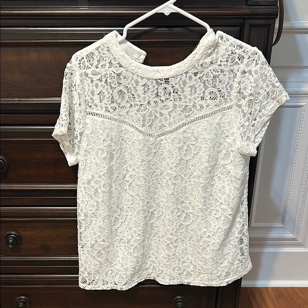 Worthington Cream Lace Blouse large